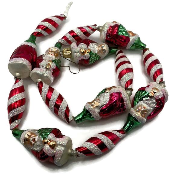 Christopher Radko Santa Claus Swirl Garland Peppermint Christmas Tree Decor - Picture 1 of 6
